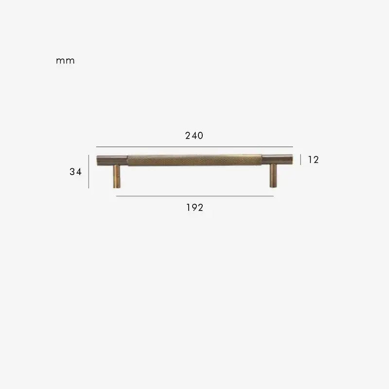 MID Knurled Solid Brass Kitchen & Cabinet Handle