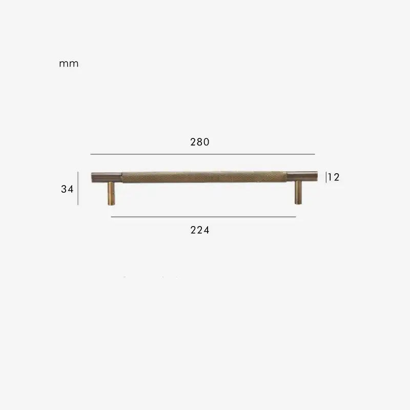 MID Knurled Solid Brass Kitchen & Cabinet Handle