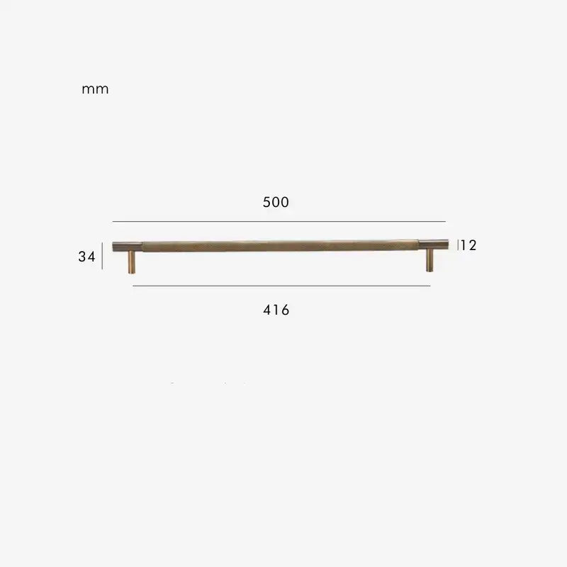 MID Knurled Solid Brass Kitchen & Cabinet Handle