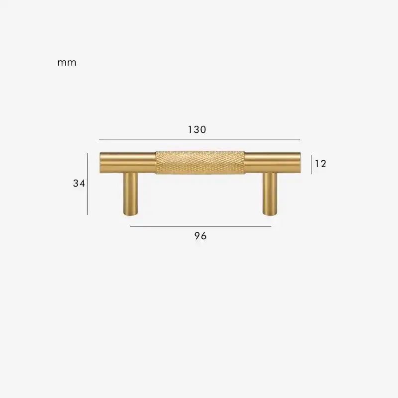 MID Knurled Solid Brass Kitchen & Cabinet Handle