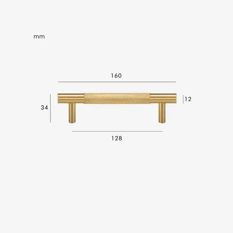 MID Knurled Solid Brass Kitchen & Cabinet Handle