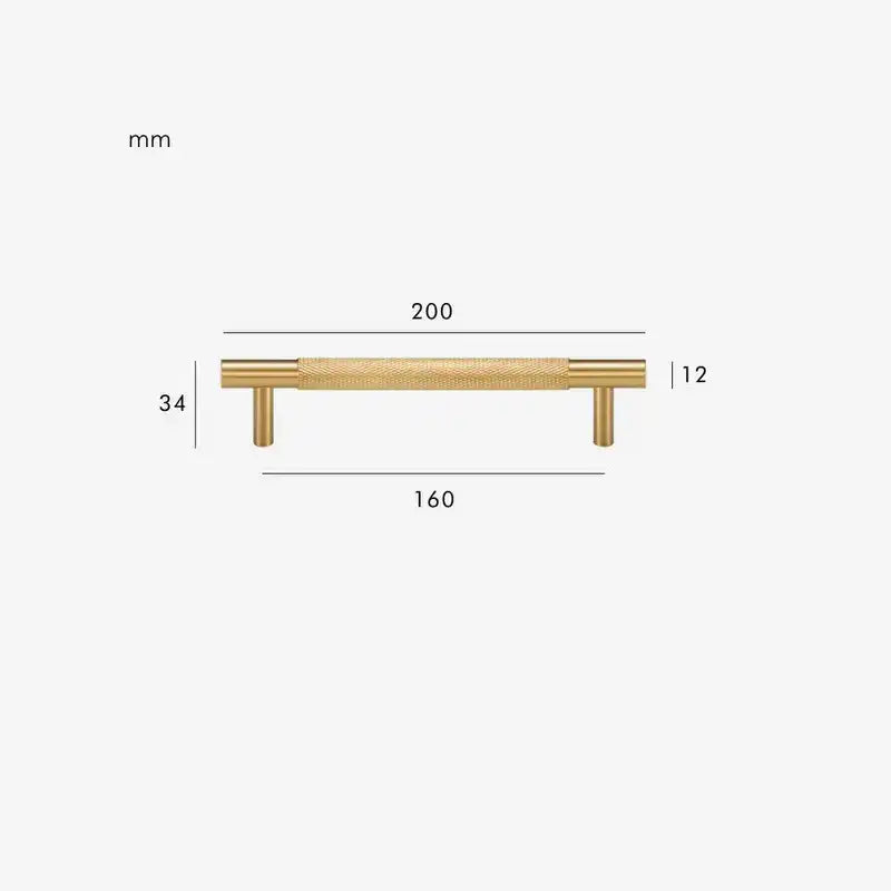 MID Knurled Solid Brass Kitchen & Cabinet Handle