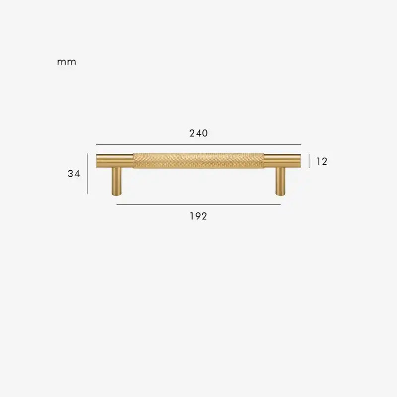 MID Knurled Solid Brass Kitchen & Cabinet Handle