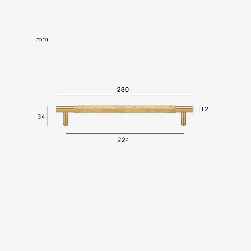 MID Knurled Solid Brass Kitchen & Cabinet Handle