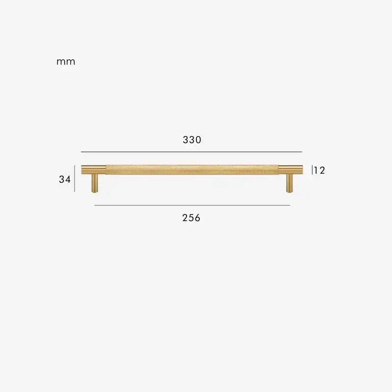 MID Knurled Solid Brass Kitchen & Cabinet Handle