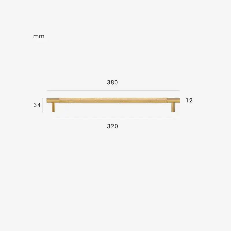 MID Knurled Solid Brass Kitchen & Cabinet Handle