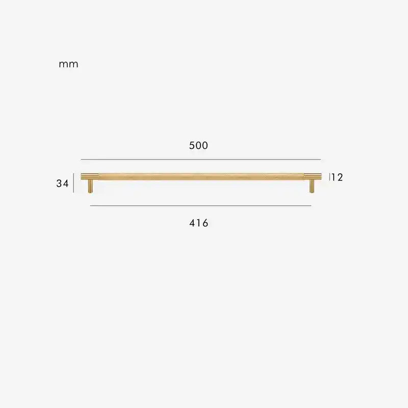 MID Knurled Solid Brass Kitchen & Cabinet Handle