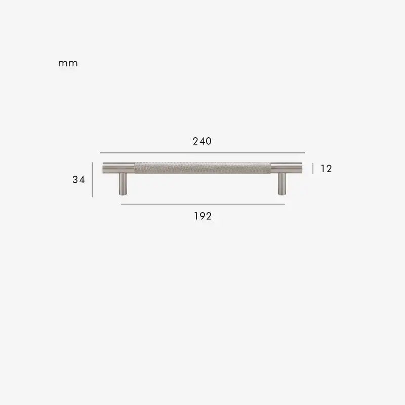 MID Knurled Solid Brass Kitchen & Cabinet Handle