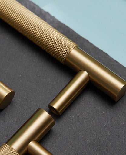 MID Knurled Solid Brass Kitchen & Cabinet Handle