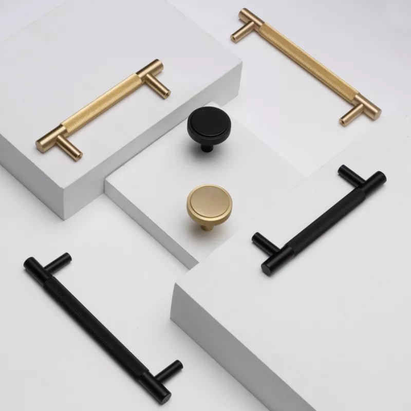 MID Knurled Solid Brass Kitchen & Cabinet Handle