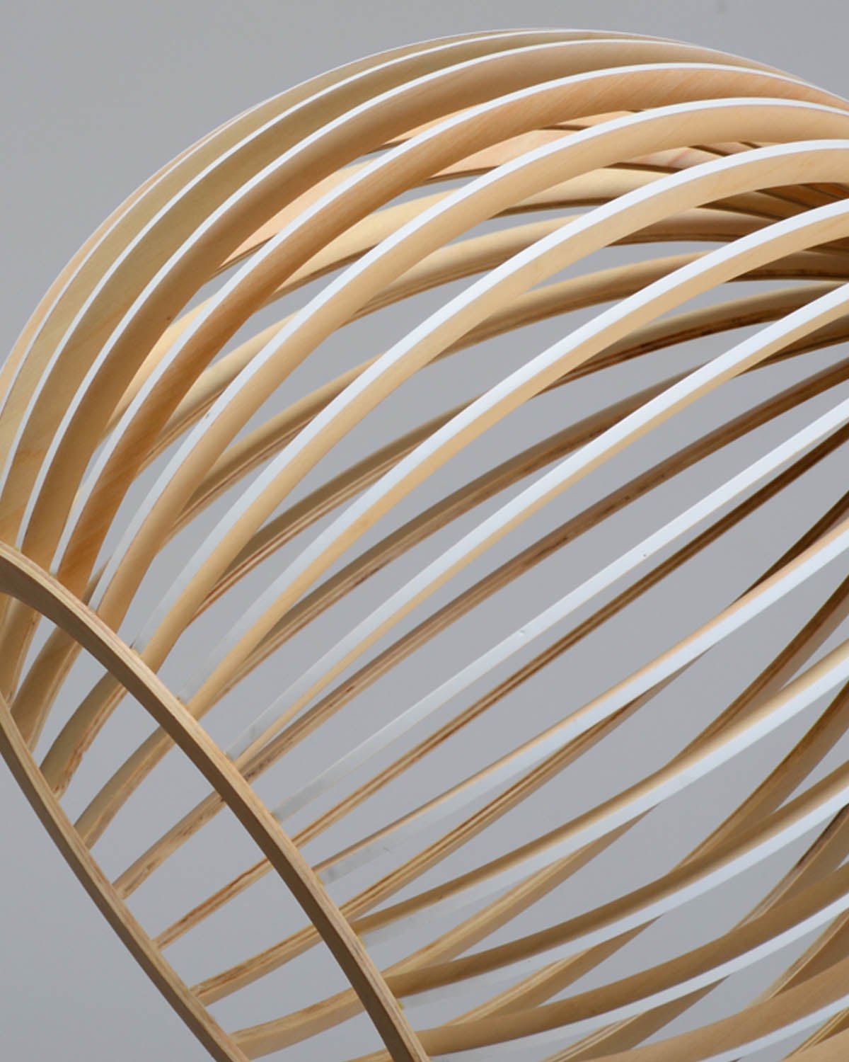 Modern Wooden Birdcage Pendant Light
