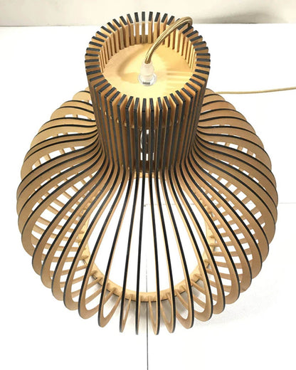 Modern Wooden Birdcage Pendant Light