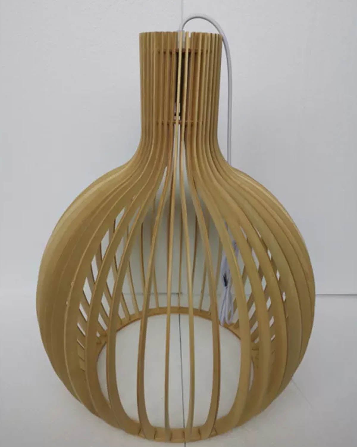 Modern Wooden Birdcage Pendant Light