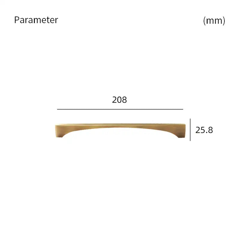 NORDIC Solid Brass Slim Kitchen & Cabinet Handle