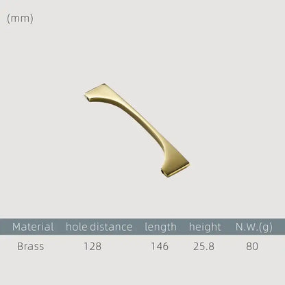 NORDIC Solid Brass Slim Kitchen & Cabinet Handle