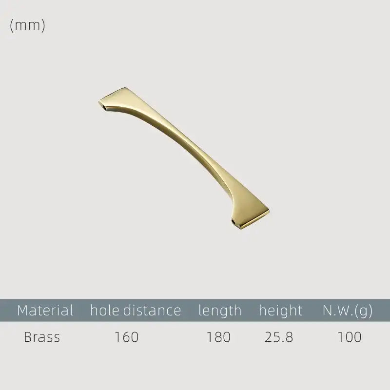 NORDIC Solid Brass Slim Kitchen & Cabinet Handle