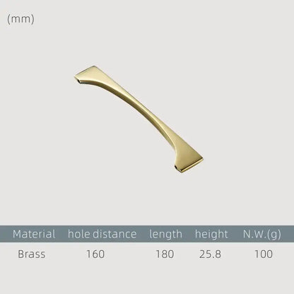 NORDIC Solid Brass Slim Kitchen & Cabinet Handle