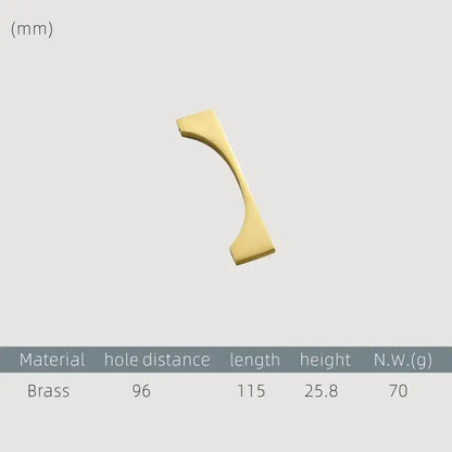 NORDIC Solid Brass Slim Kitchen & Cabinet Handle