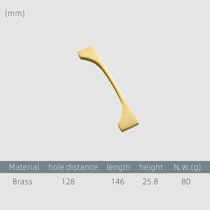 NORDIC Solid Brass Slim Kitchen & Cabinet Handle