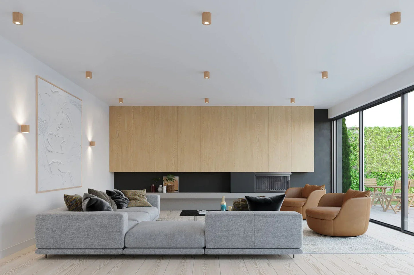 ORBIS Natural Wood Ceiling Light