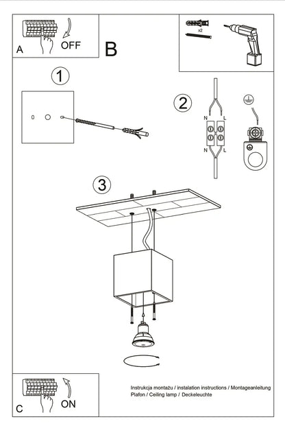 QUAD Anthracite Ceiling Light