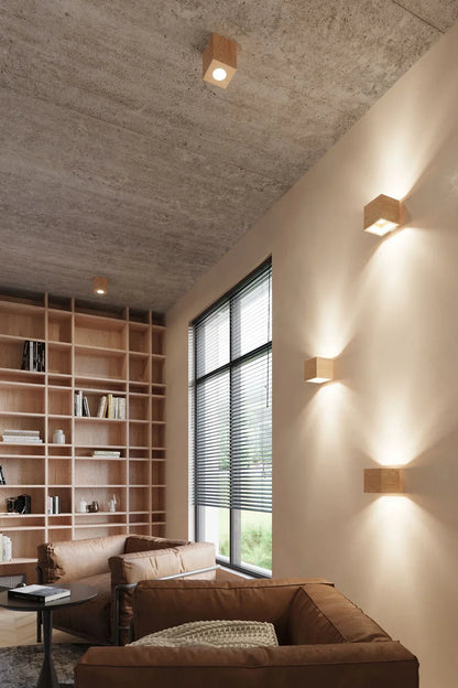 QUAD Natural Wood Ceiling Light