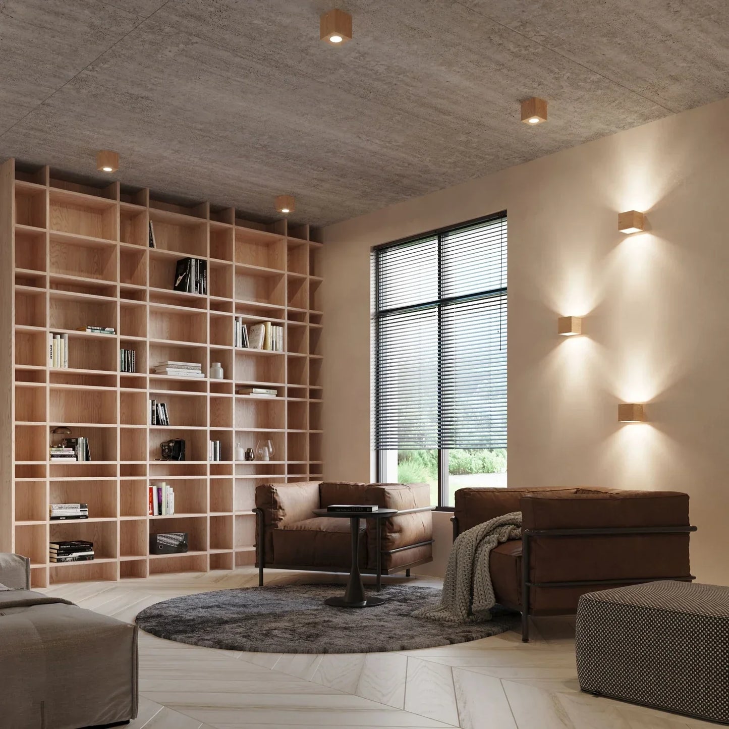 QUAD Natural Wood Wall Light