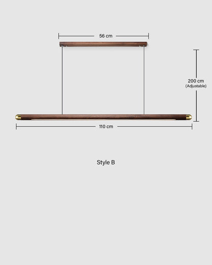 TRONCO Real Walnut Circular Pendant LED Light