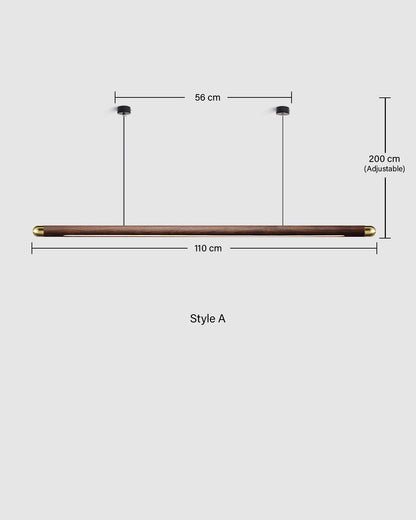 TRONCO Real Walnut Circular Pendant LED Light
