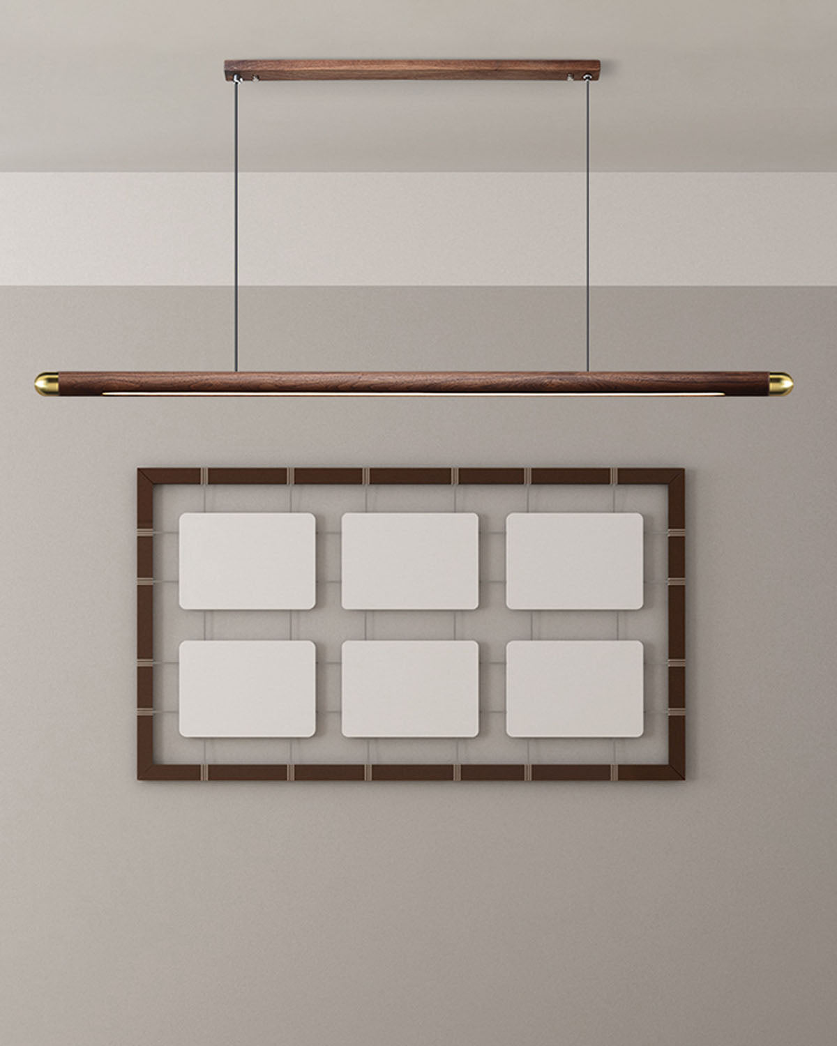 TRONCO Real Walnut Circular Pendant LED Light