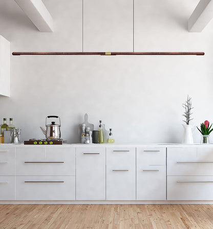 TRONCO Real Walnut Long Pendant LED Light