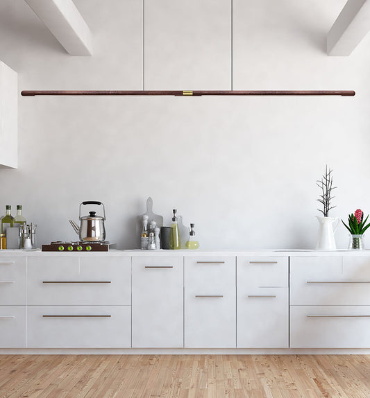 TRONCO Real Walnut Long Pendant LED Light