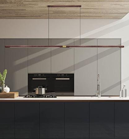 TRONCO Real Walnut Long Pendant LED Light