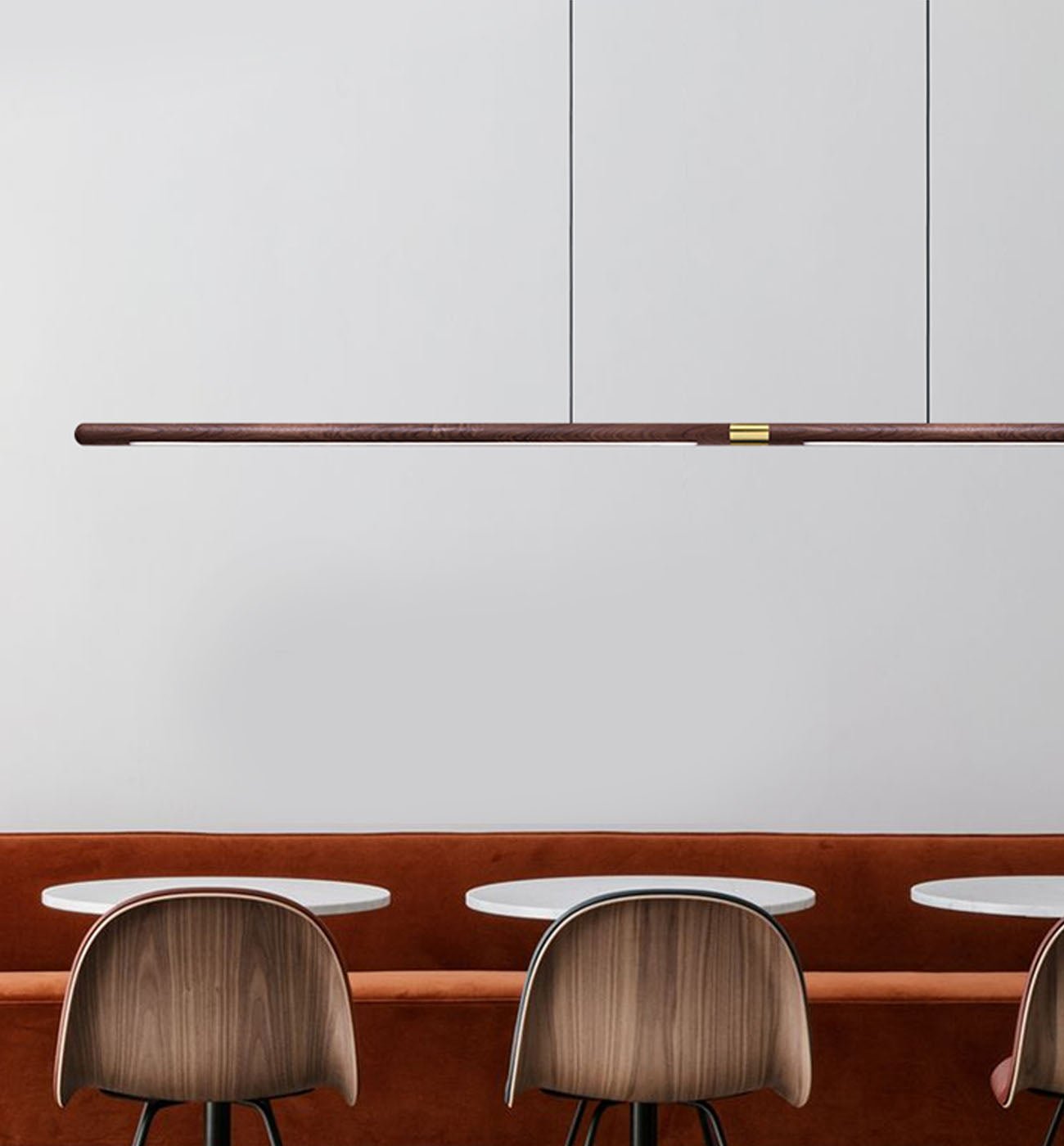 TRONCO Real Walnut Long Pendant LED Light