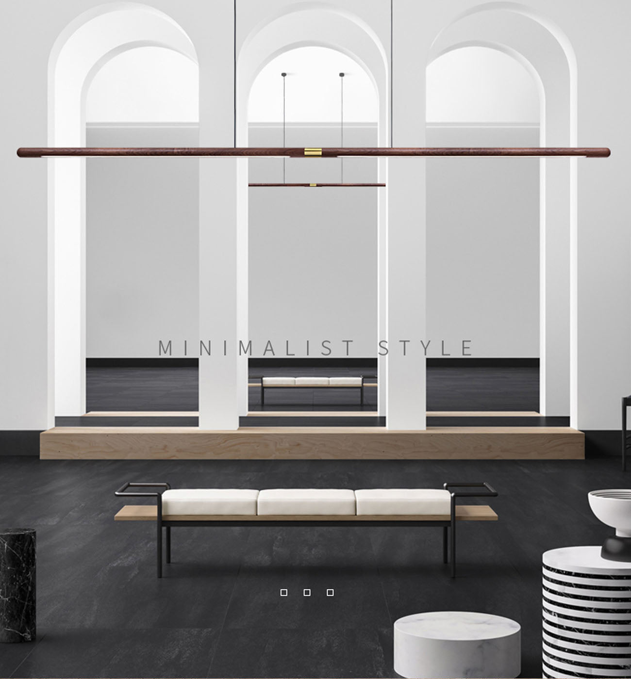 TRONCO Real Walnut Long Pendant LED Light