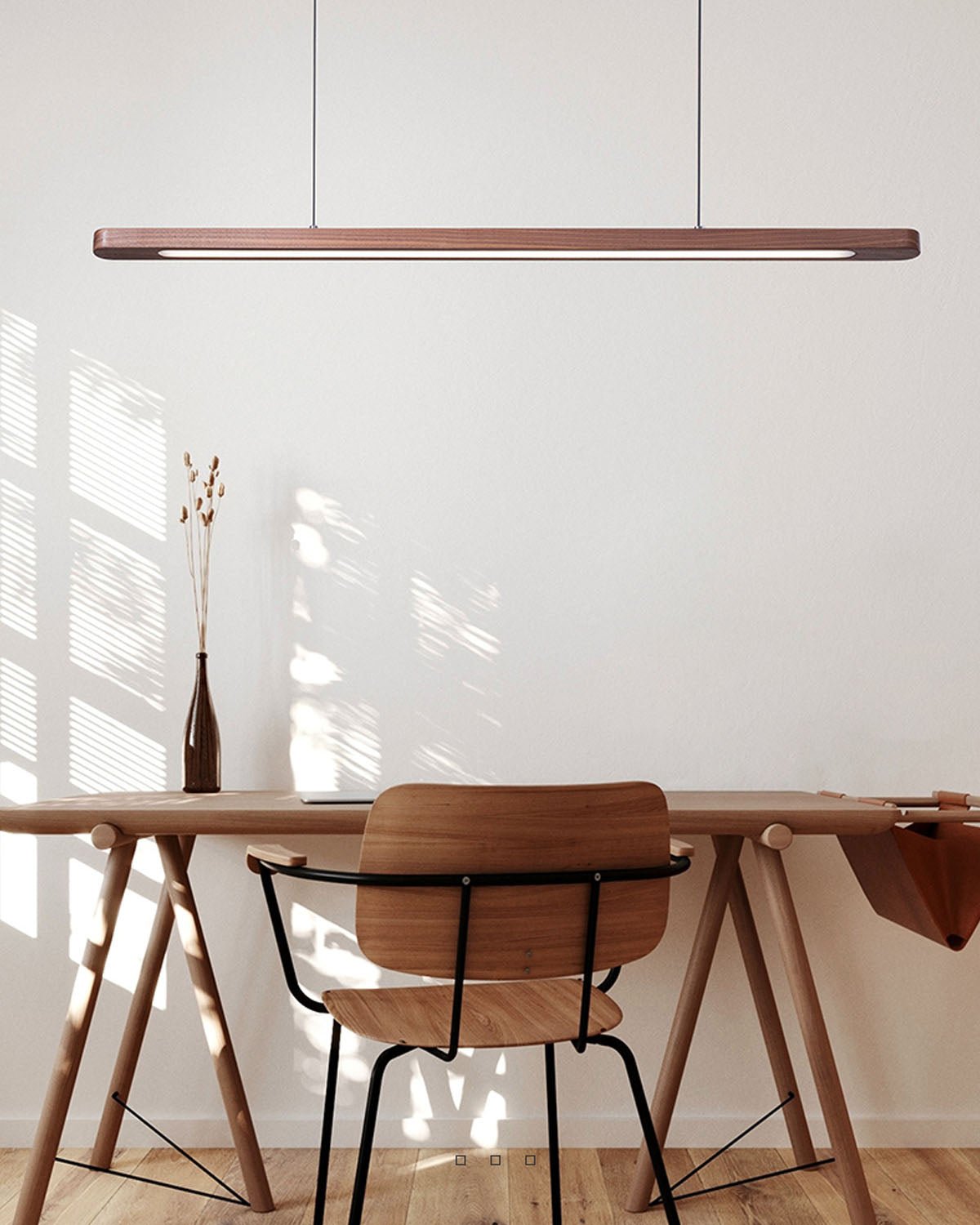 TRONCO Real Walnut Oval Pendant LED Light