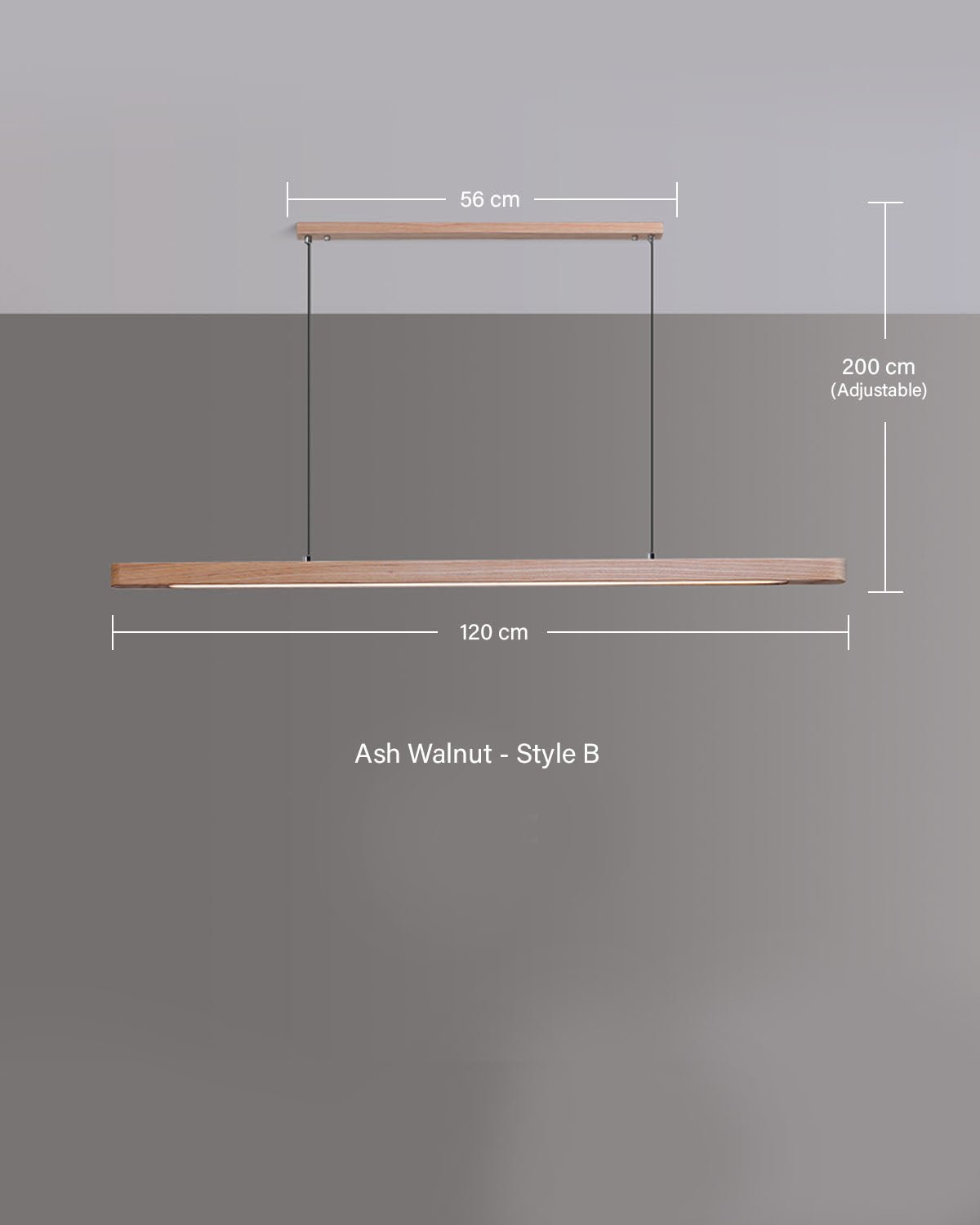TRONCO Real Walnut Oval Pendant LED Light