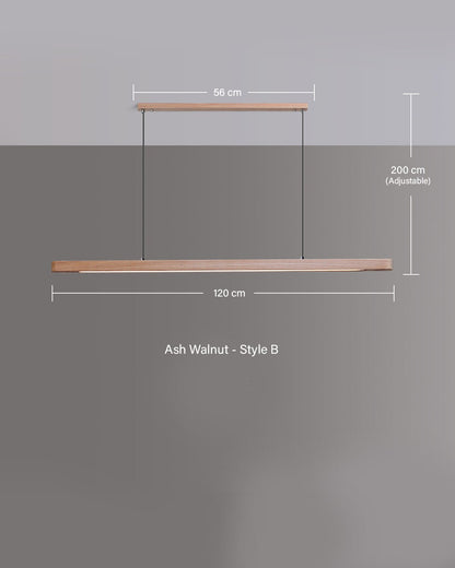 TRONCO Real Walnut Oval Pendant LED Light