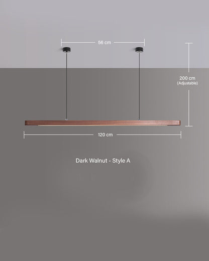 TRONCO Real Walnut Oval Pendant LED Light