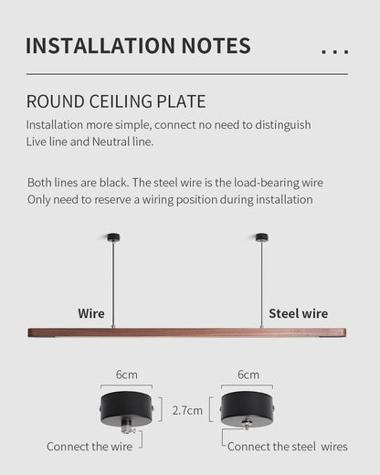 TRONCO Real Walnut Oval Pendant LED Light