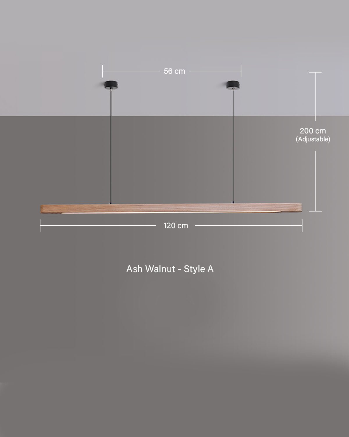 TRONCO Real Walnut Oval Pendant LED Light