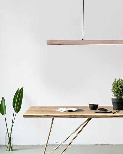 TRONCO Real Walnut Oval Pendant LED Light