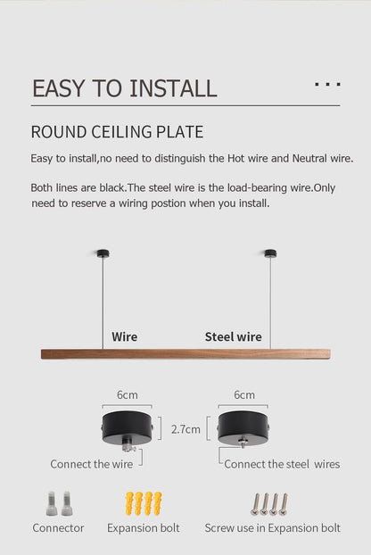 TRONCO Real Wood Pendant LED Light