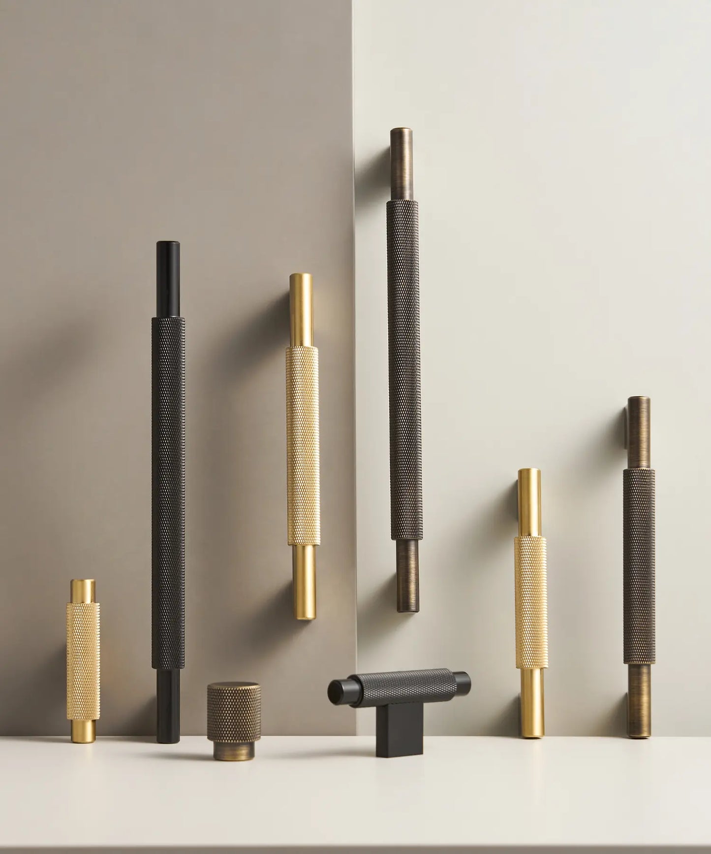 URBANO Solid Brass Knurled T-Bar Handle