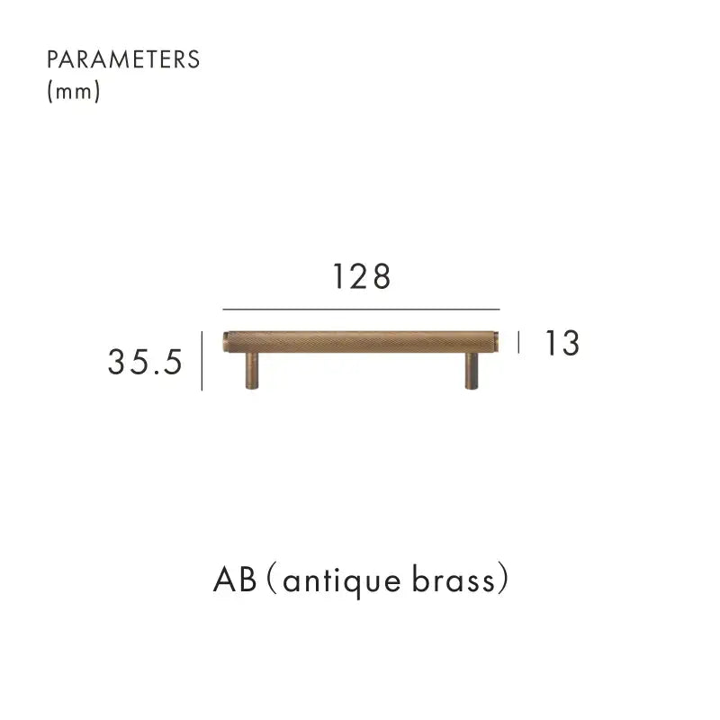 VORTICE Solid Brass Knurled Kitchen & Cabinet Handle