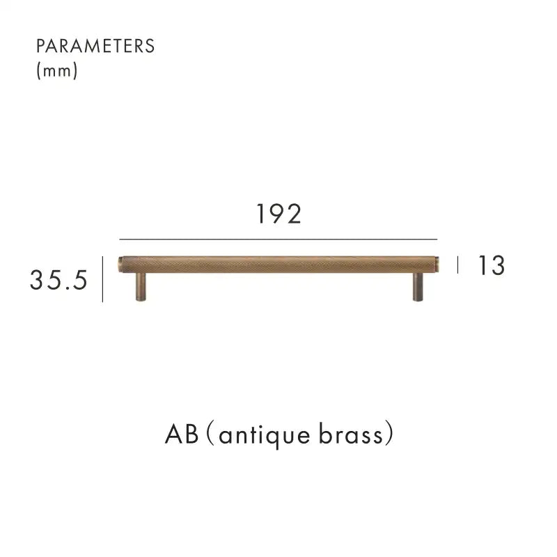 VORTICE Solid Brass Knurled Kitchen & Cabinet Handle