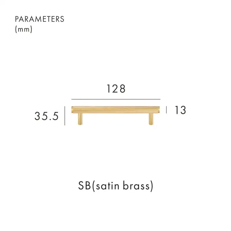 VORTICE Solid Brass Knurled Kitchen & Cabinet Handle