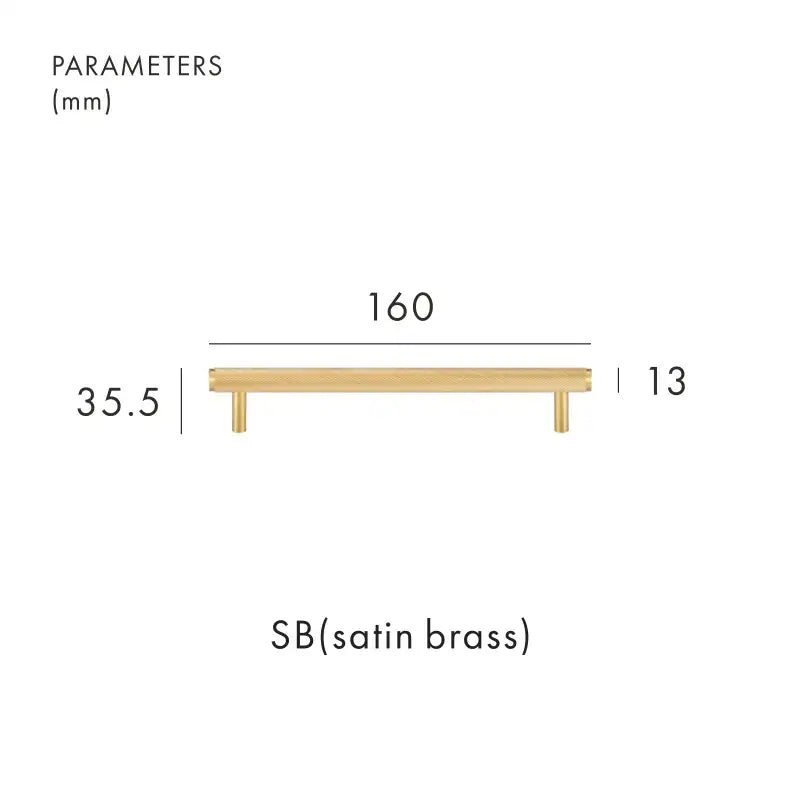 VORTICE Solid Brass Knurled Kitchen & Cabinet Handle