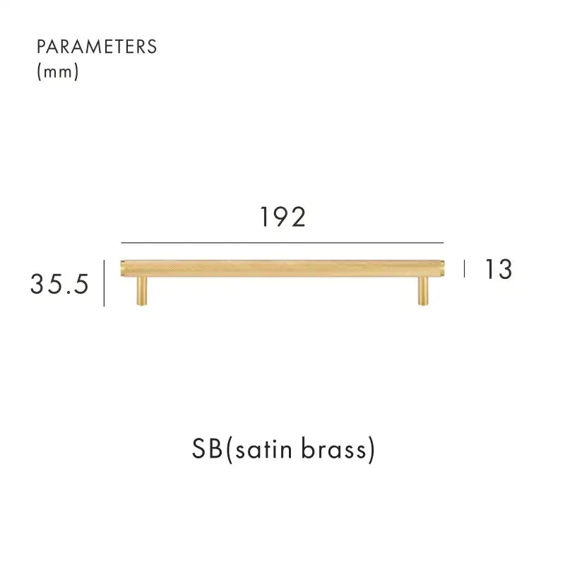 VORTICE Solid Brass Knurled Kitchen & Cabinet Handle