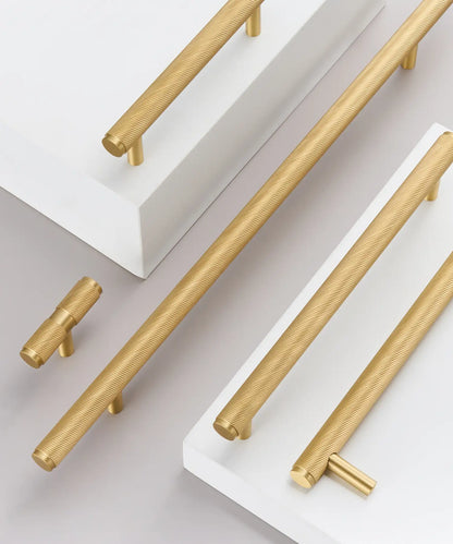 VORTICE Solid Brass Knurled Kitchen & Cabinet Handle